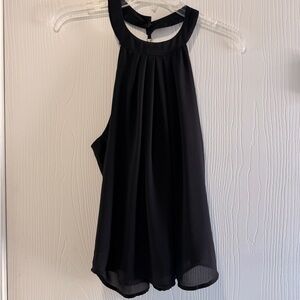 Monteau Black Sleeveless Halter Neck Blouse size small - great condition